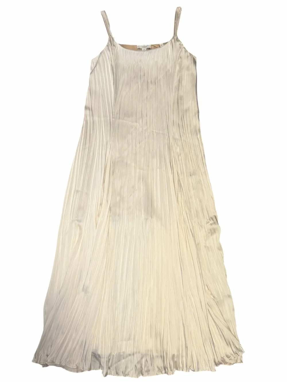 Vince Relaxed Plissé Satin Midi Slipdress Size Small Petite - Picture 6 of 10